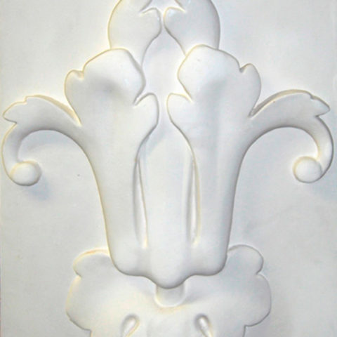 Relief d'une feuille d'acanthe. Tirage en plâtre
