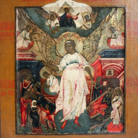 icône russe ange Gabriel technique byzantine