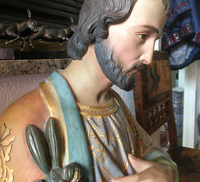 Jésus sculpture plâtre polychrome restauration
