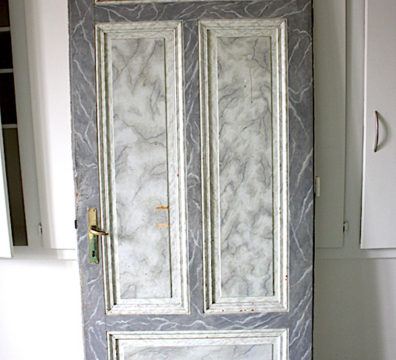 Porte bois peinture imitation marbre restauration