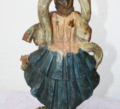 Statuette ancienne femme Terre cuite polychrome restauration