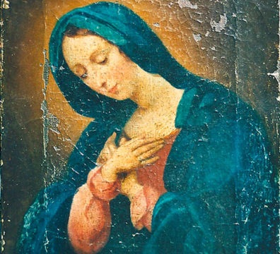 "Vierge en bleu", avant restauration