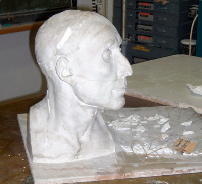 Portrait Niccolò da Uzzano copie plâtre sculpture originale Donatello reconstitution MAH Genève