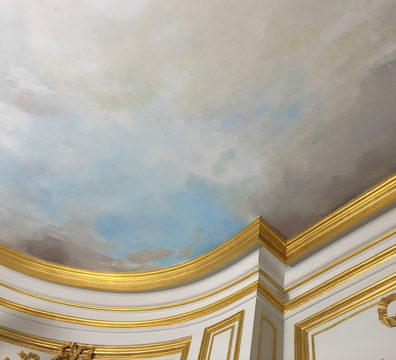 Plafond fresque ciel restauration terminée