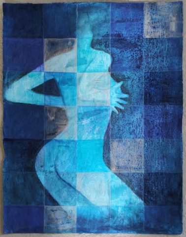 femme en blue